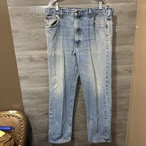 Carhartt Jeans Mens 38x32 Relaxed Fit Straight Blue Denim Pants workwear